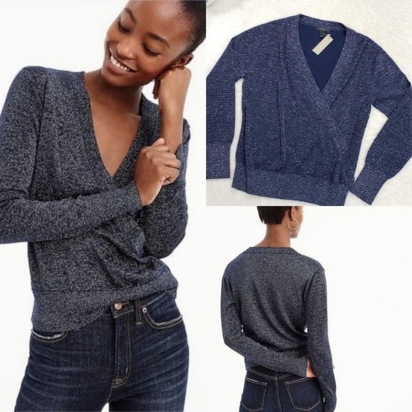 J. Crew Sweaters - J. Crew Lurex® Wrap Sweater Wool Blend Small